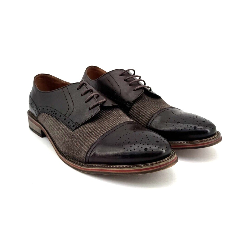 Vintage Foundry  Dress Shoes Size 10 Mens Oxford Zodiac Cap Toe Mixed Material